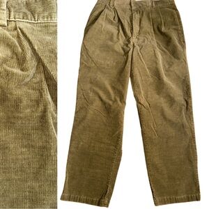Vintage Docker’s 36x30  Pleated Corduroy Trousers Tan / Camel